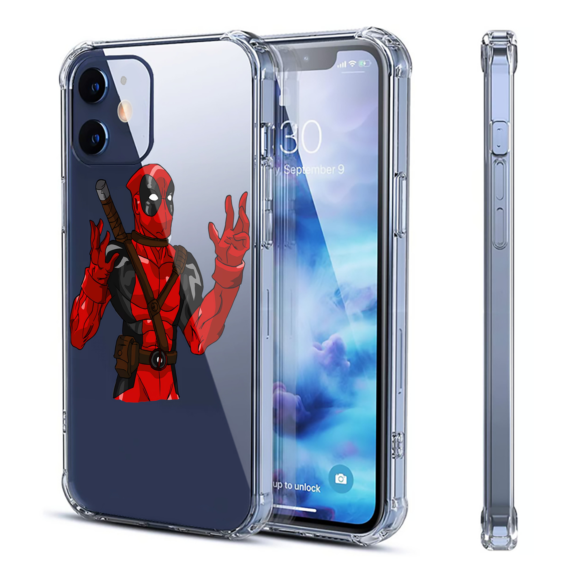（画像用） Deadpool デッドプール 【iPhone 12シリーズ対応】透明スマホケース（クリアソフトケース）